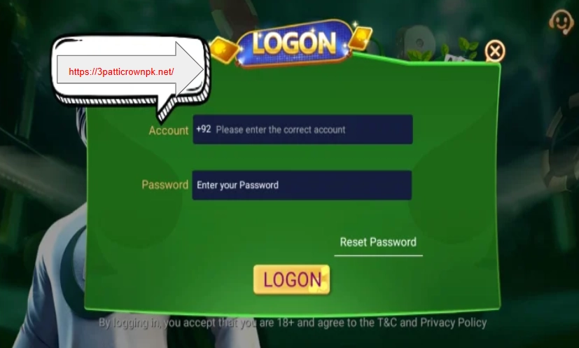 3 Patti Crown Login & Sign Up